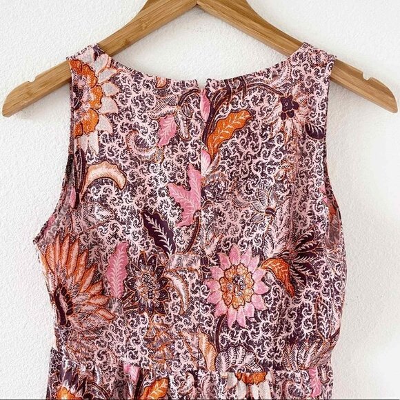 Madewell Lace-Up Ruffle-Hem Midi Dress in Bali Blooms- NWOT- - Picture 6 of 12